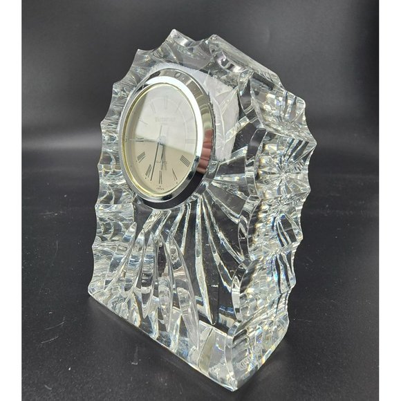 Waterford Crystal Mantle Clock With Roman Numerals Glass Vintage Style JJ3821 - Picture 7 of 16